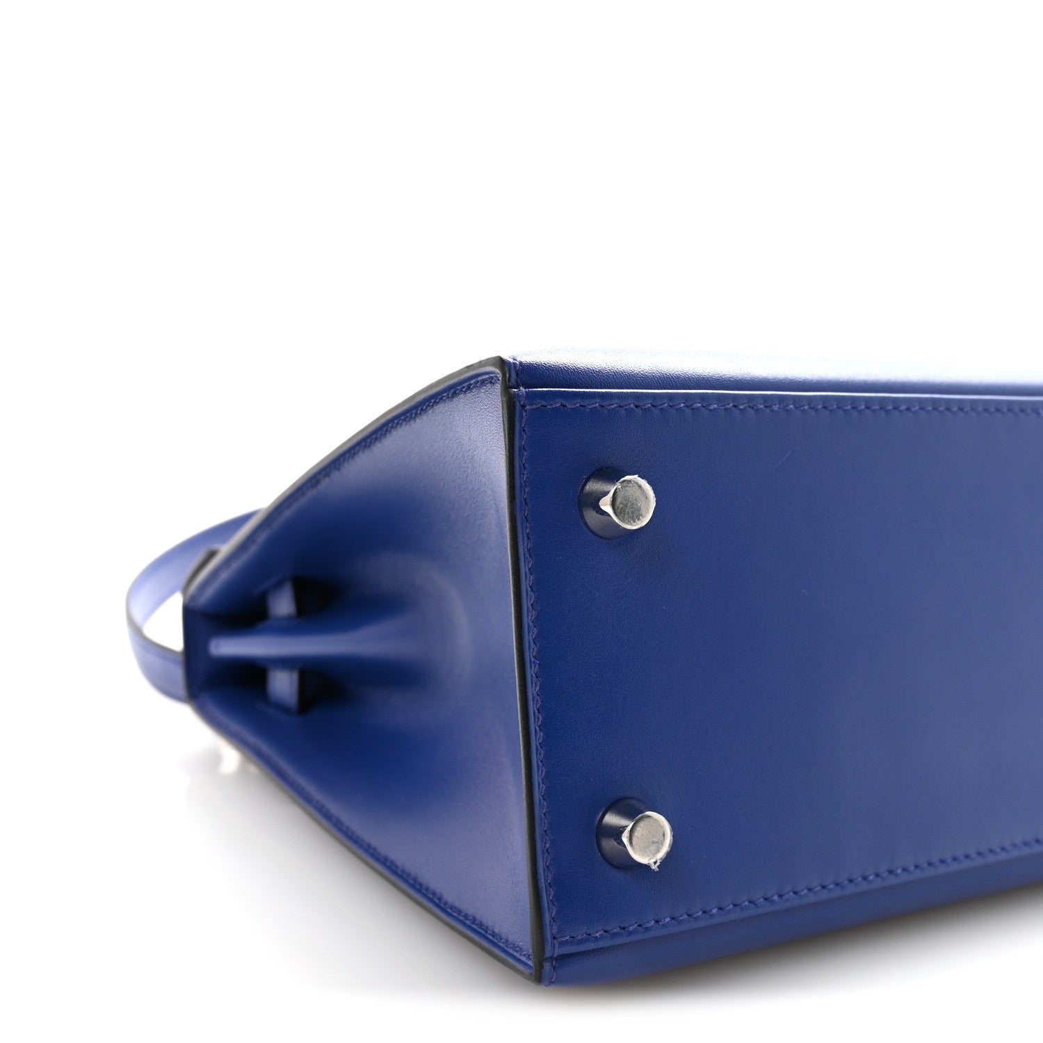 エルメス ケリー 25 外縫い Bleu Electrique ボックス シルバー金具