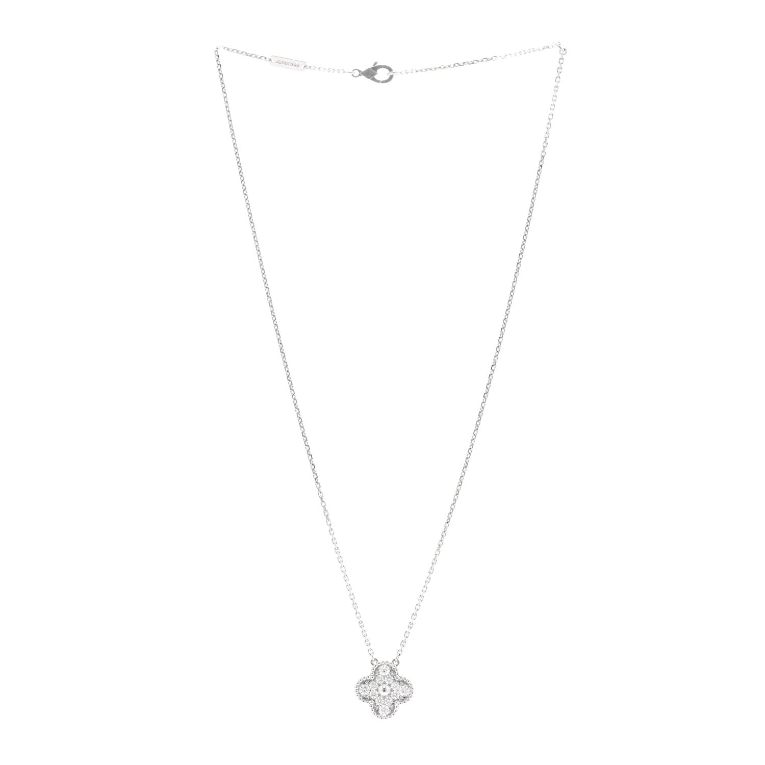 ヴァンクリーフ＆アーペル ヴィンテージアルハンブラ ペンダントネックレス ダイヤモンド 18K ホワイトゴールド VAN CLEEF & ARPELS VINTAGE ALHAMBRA PENDANT NECKLACE DIAMOND 18K WHITE GOLD