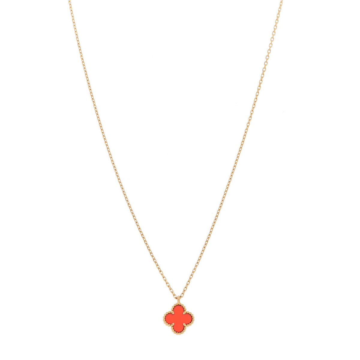 ヴァンクリーフ＆アーペル スウィートアルハンブラ ペンダントネックレス カーネリアン 18K ローズゴールド VAN CLEEF & ARPELS SWEET ALHAMBRA PENDANT NECKLACE CARNELIAN 18K ROSE GOLD