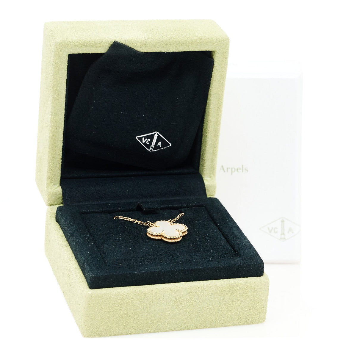 Van Cleef & Arpels Vintage Alhambra Pendant Necklace Mother of Pearl 18K Yellow Gold