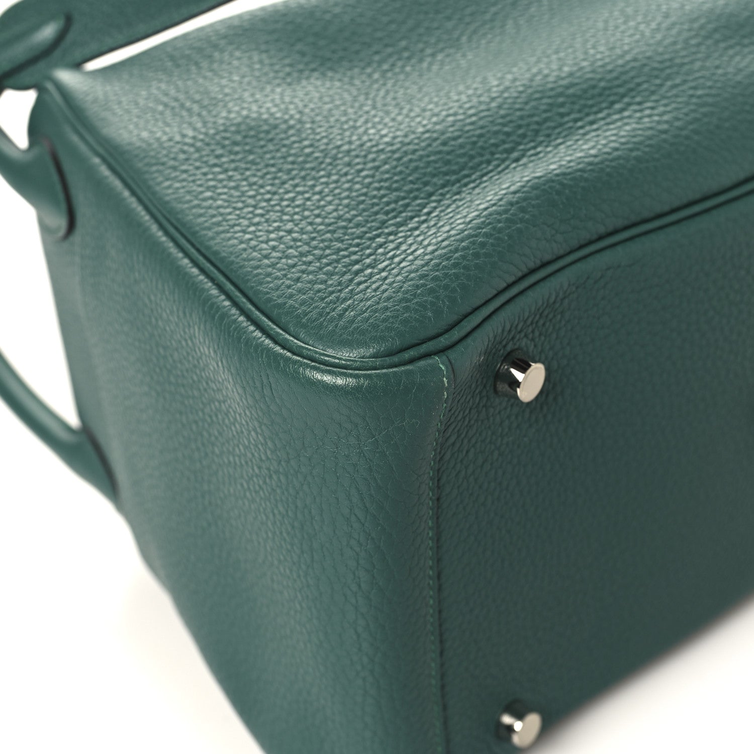 HERMES LINDY 30 MALACHITE TAURILLON CLEMENCE SILVER HARDWARE