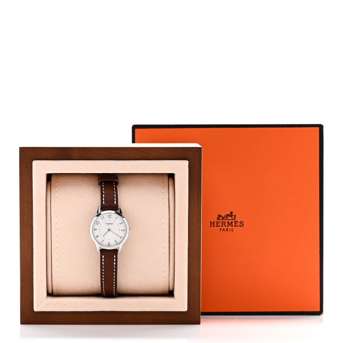 エルメス スリム ドゥ エルメス クォーツウォッチ 25mm ステンレス Fauve バレニア HERMES SLIM D'HERMES QUARTZ WATCH 25MM STAINLESS STEEL FAUVE BARENIA