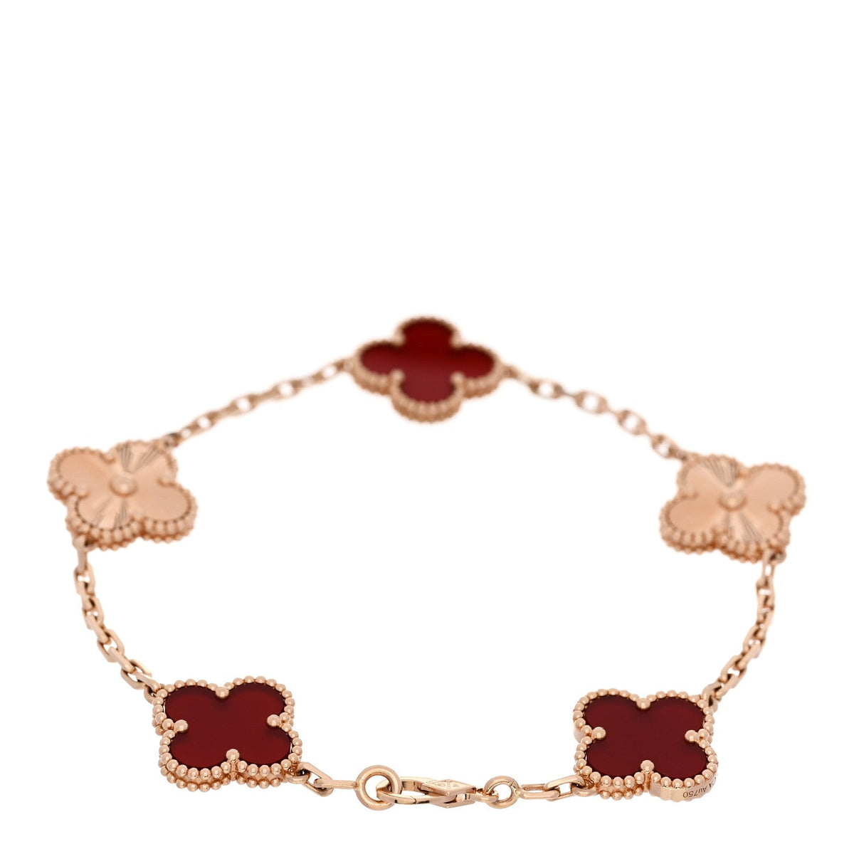 ヴァンクリーフ＆アーペル ヴィンテージアルハンブラ 5モチーフ ブレスレット マルチカラー 18K ローズゴールド VAN CLEEF & ARPELS VINTAGE ALHAMBRA 5 MOTIFS BRACELET MULTICOLOR 18K ROSE GOLD