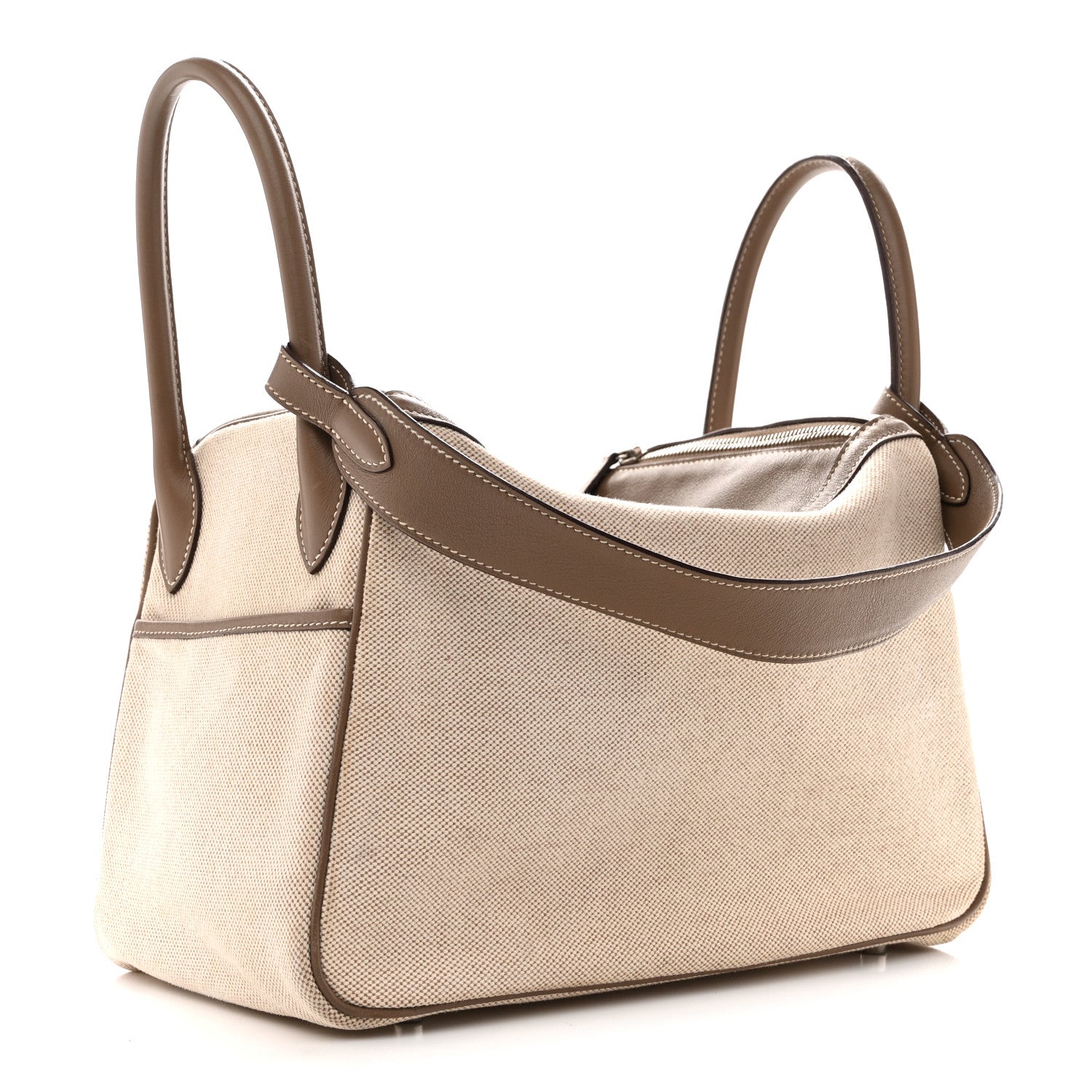 エルメス リンディ 30 Ecru Etoupe スイフト / トワル シルバー金具 HERMES LINDY 30 ECRU ETOUPE SWIFT / TOILE SILVER HARDWARE