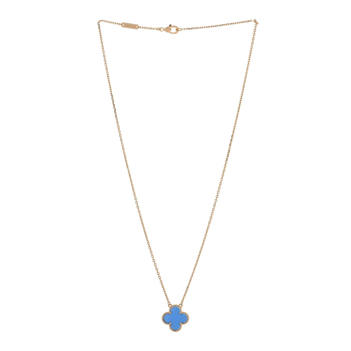 ヴァンクリーフ＆アーペル ヴィンテージアルハンブラ ペンダントネックレス ブルーアゲート 18K イエローゴールド VAN CLEEF & ARPELS VINTAGE ALHAMBRA PENDANT NECKLACE BLUE AGATE 18K YELLOW GOLD