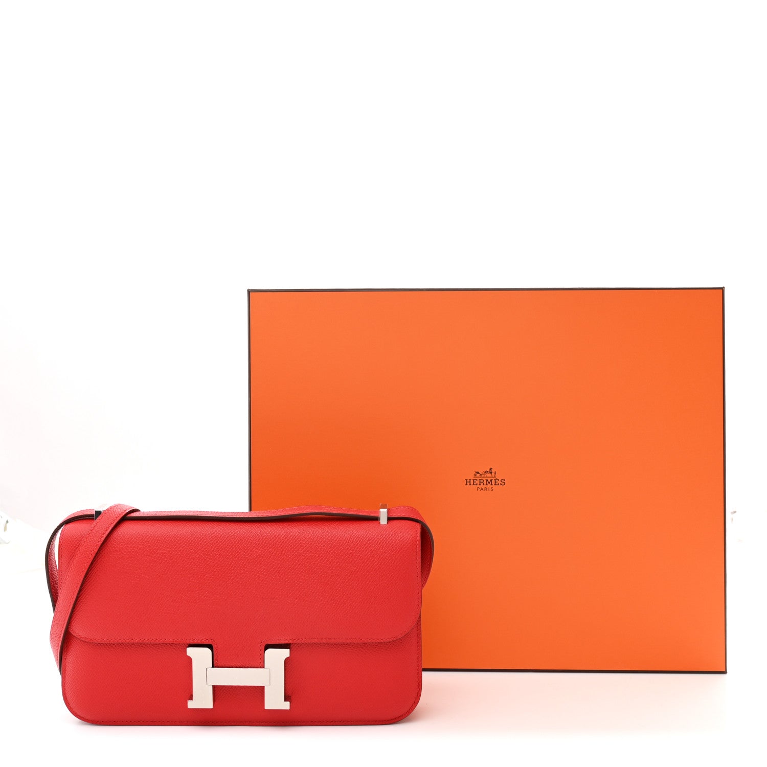エルメス コンスタンス 25 エラン Rouge Radieux エプソン シルバー金具 HERMES CONSTANCE 25 ELAN ROUGE RADIEUX EPSOM SILVER HARDWARE