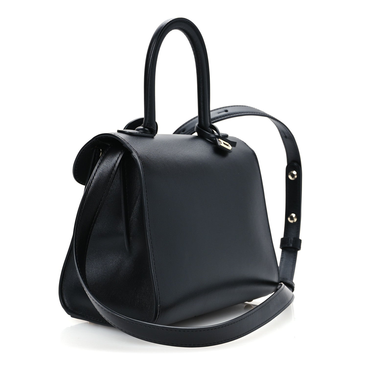 デルヴォー ブリヨン ミニ ショルダーバッグ Black ボックスカーフスキン シルバー金具 DELVAUX BRILLANT MINI SHOULDER BAG BLACK BOX CALFSKIN SILVER HARDWARE