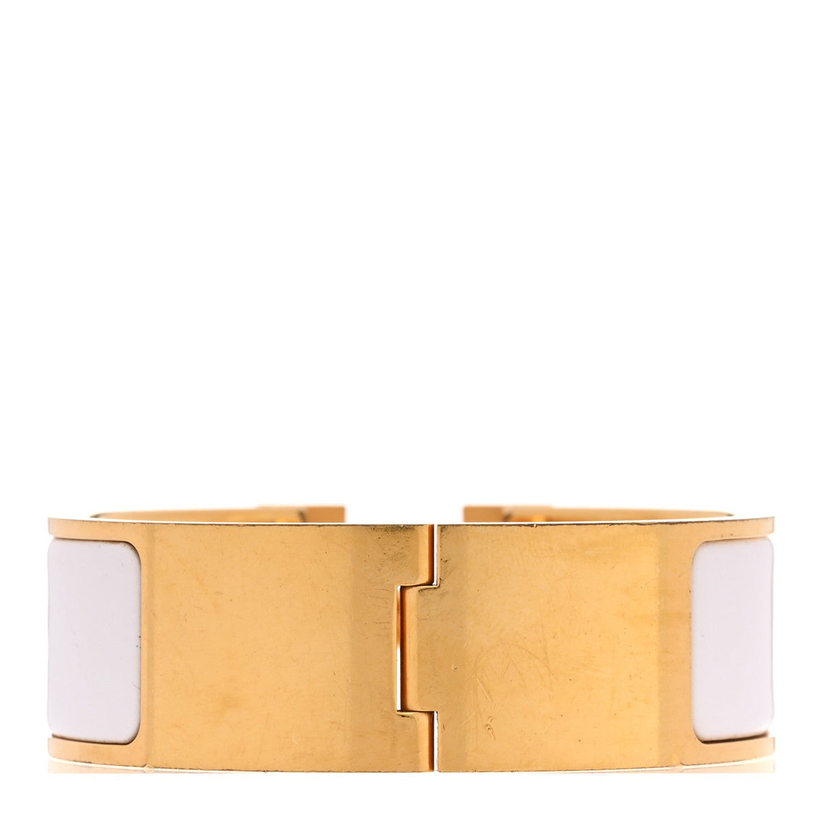 エルメス クリッククラック H ブレスレット エナメル ワイド PM ホワイト HERMES CLIC CLAC H BRACELET ENAMEL WIDE PM WHITE