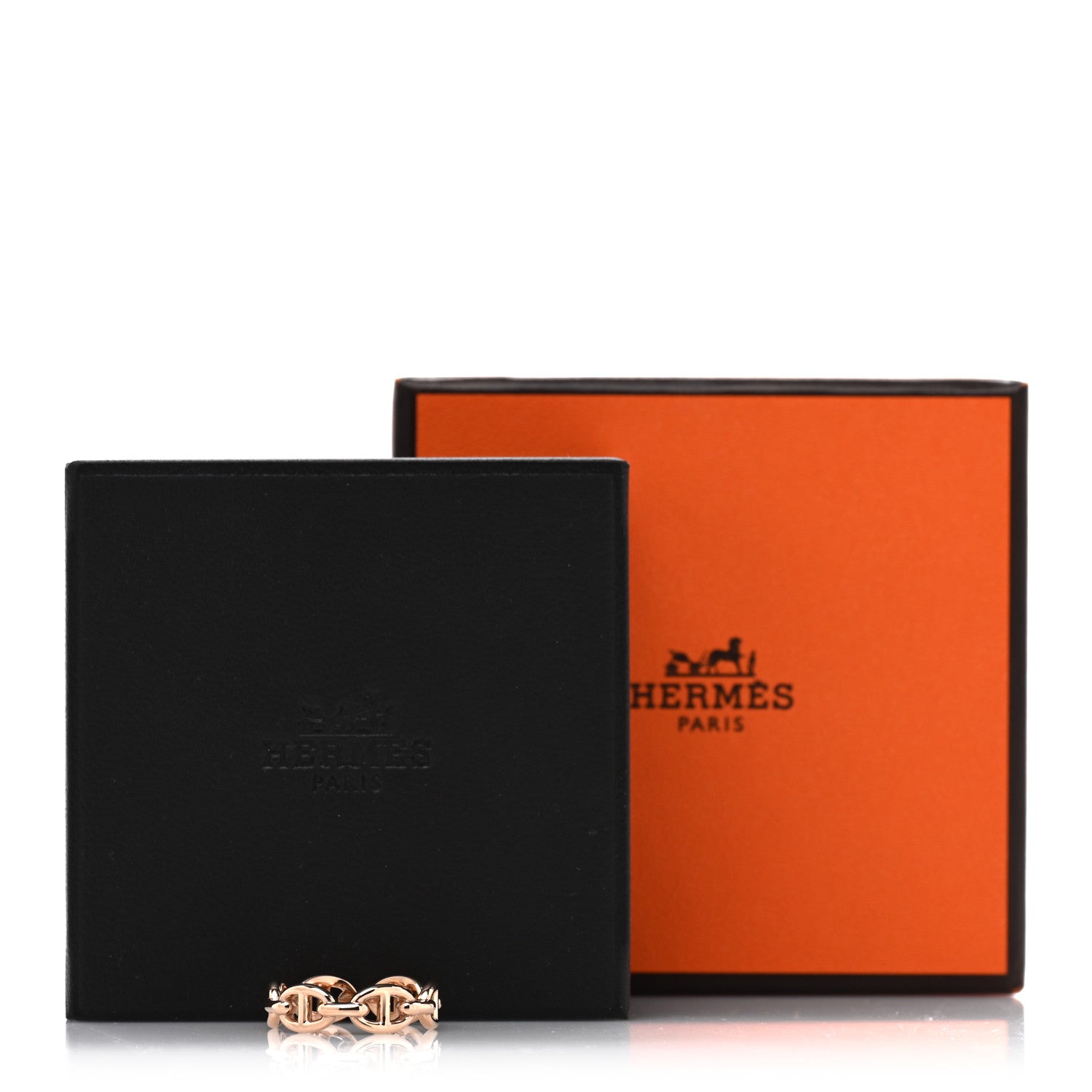 エルメス 18K ローズ ゴールド PM シェーヌ ダンクル アンシャイネ リング 53 6.5