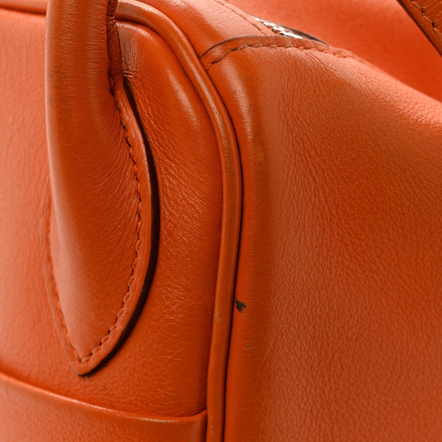 HERMES LINDY 30 ORANGE SWIFT SILVER HARDWARE