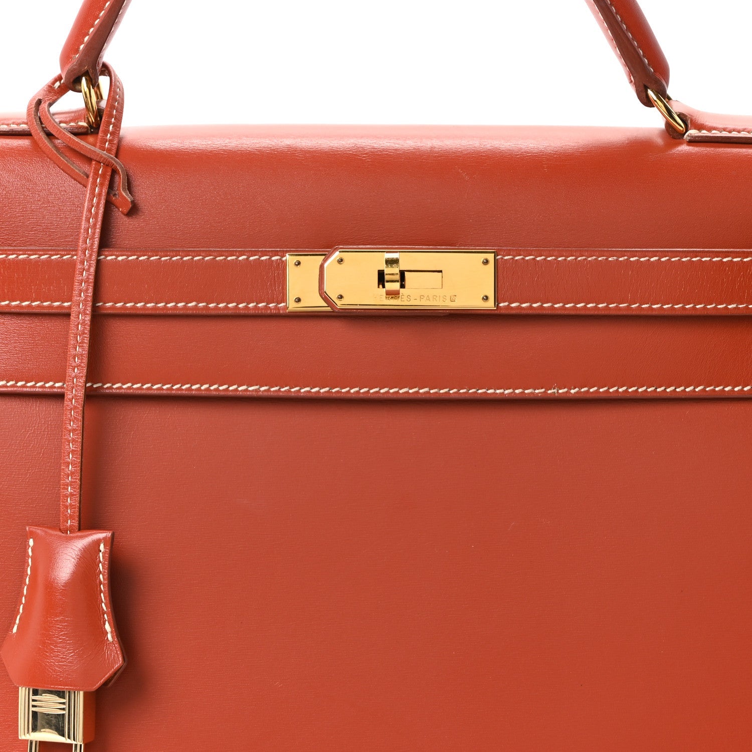 エルメス ケリー32 外縫い Brique ボックス ゴールド金具 HERMES KELLY32 SELLIER BRIQUE BOX GOLD HARDWARE