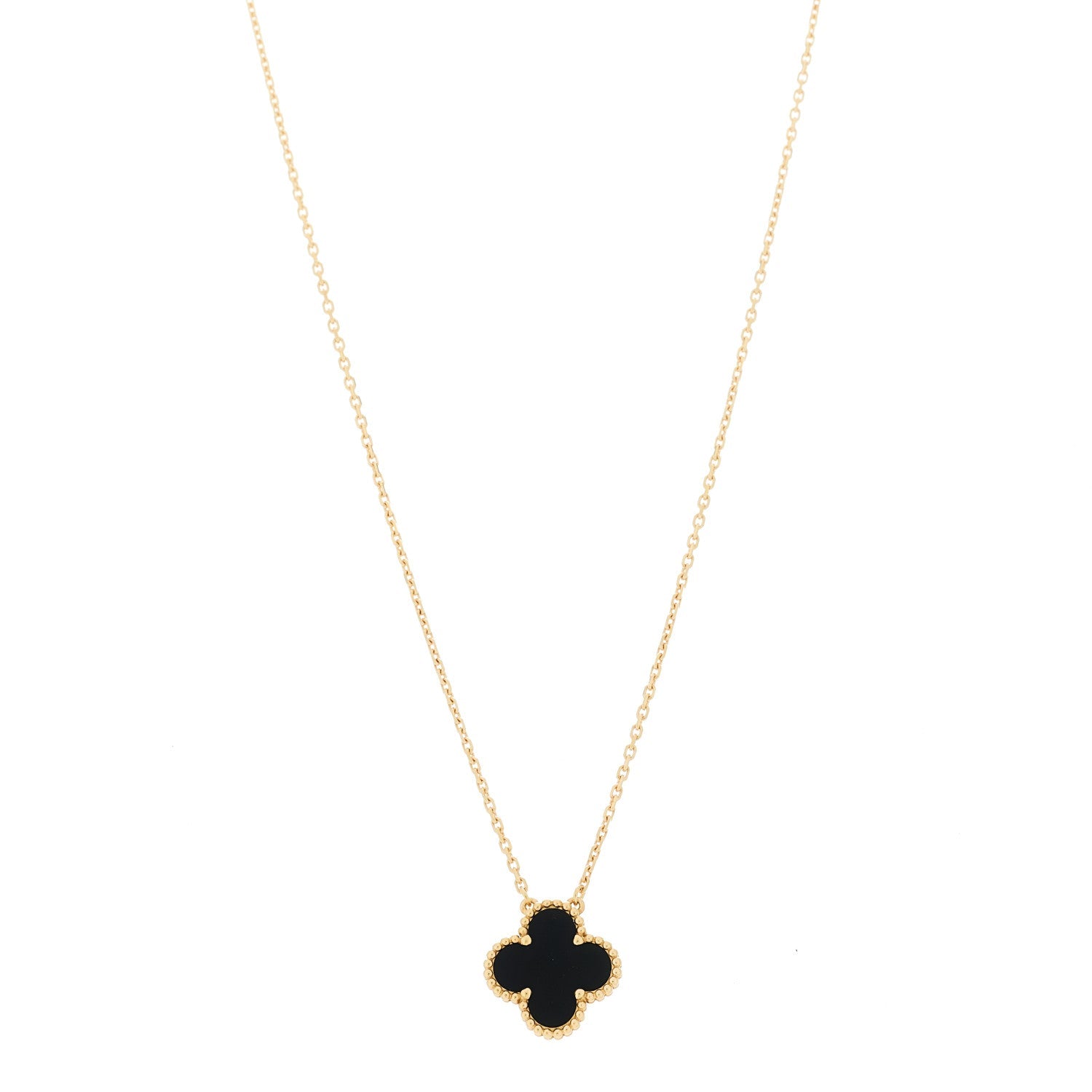 ヴァンクリーフ＆アーペル ヴィンテージアルハンブラ ペンダントネックレス ブラックオニキス 18K イエローゴールド VAN CLEEF & ARPELS VINTAGE ALHAMBRA PENDANT NECKLACE BLACK ONYX 18K YELLOW GOLD