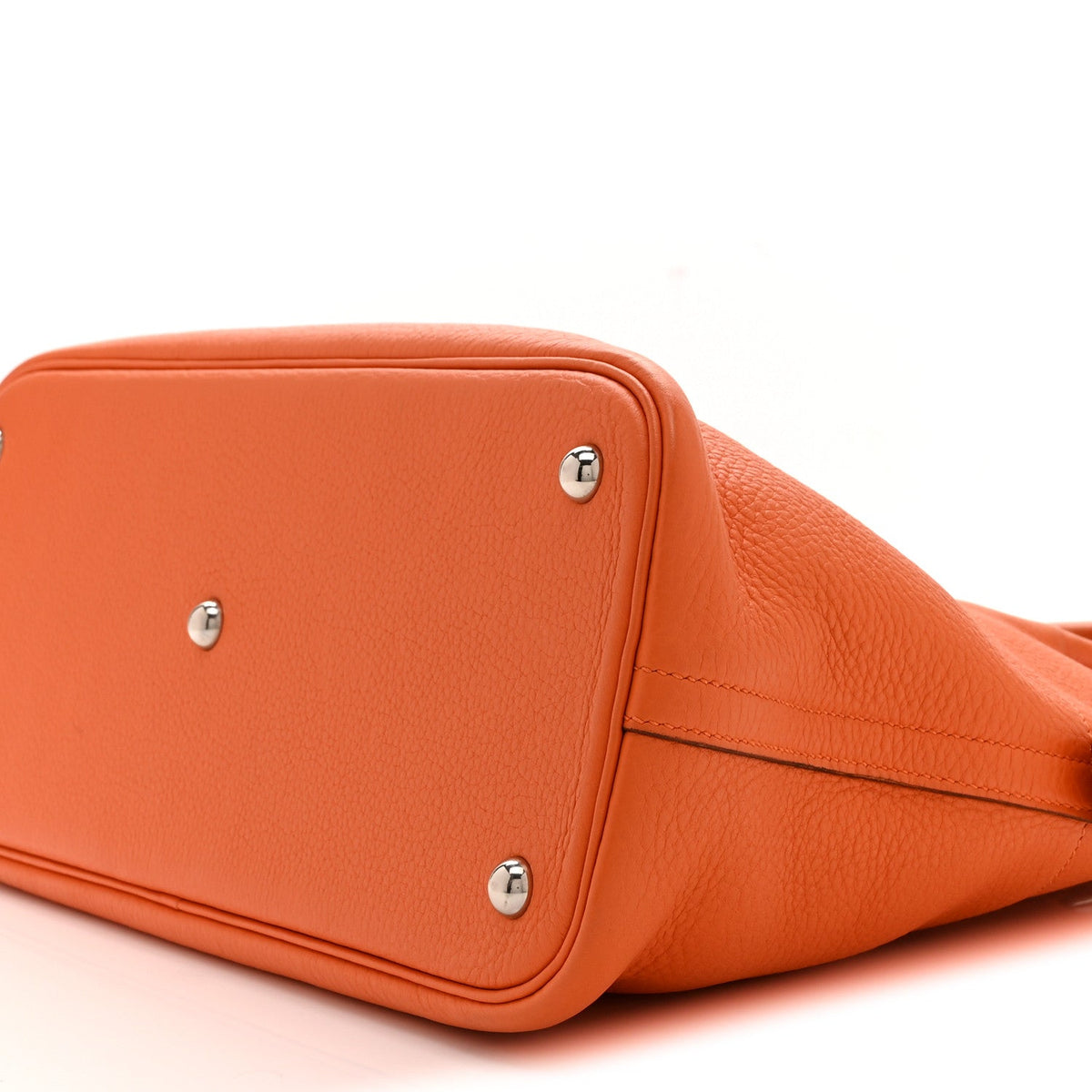 Hermès Bolide 35 Orange Taurillon Clemence Silver Hardware