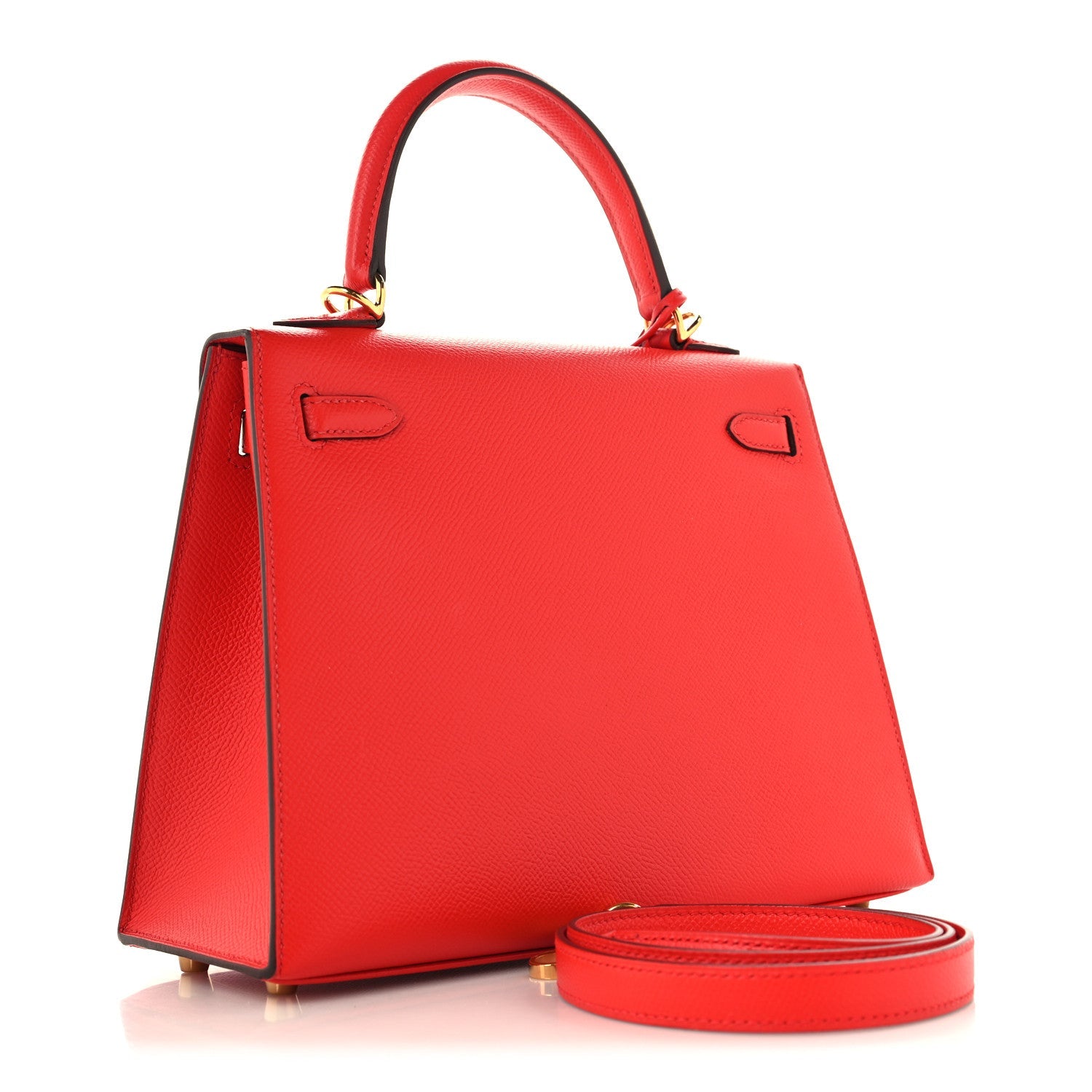HERMES KELLY 25 SELLIER ROUGE DE COEUR EPSOM GOLD HARDWARE