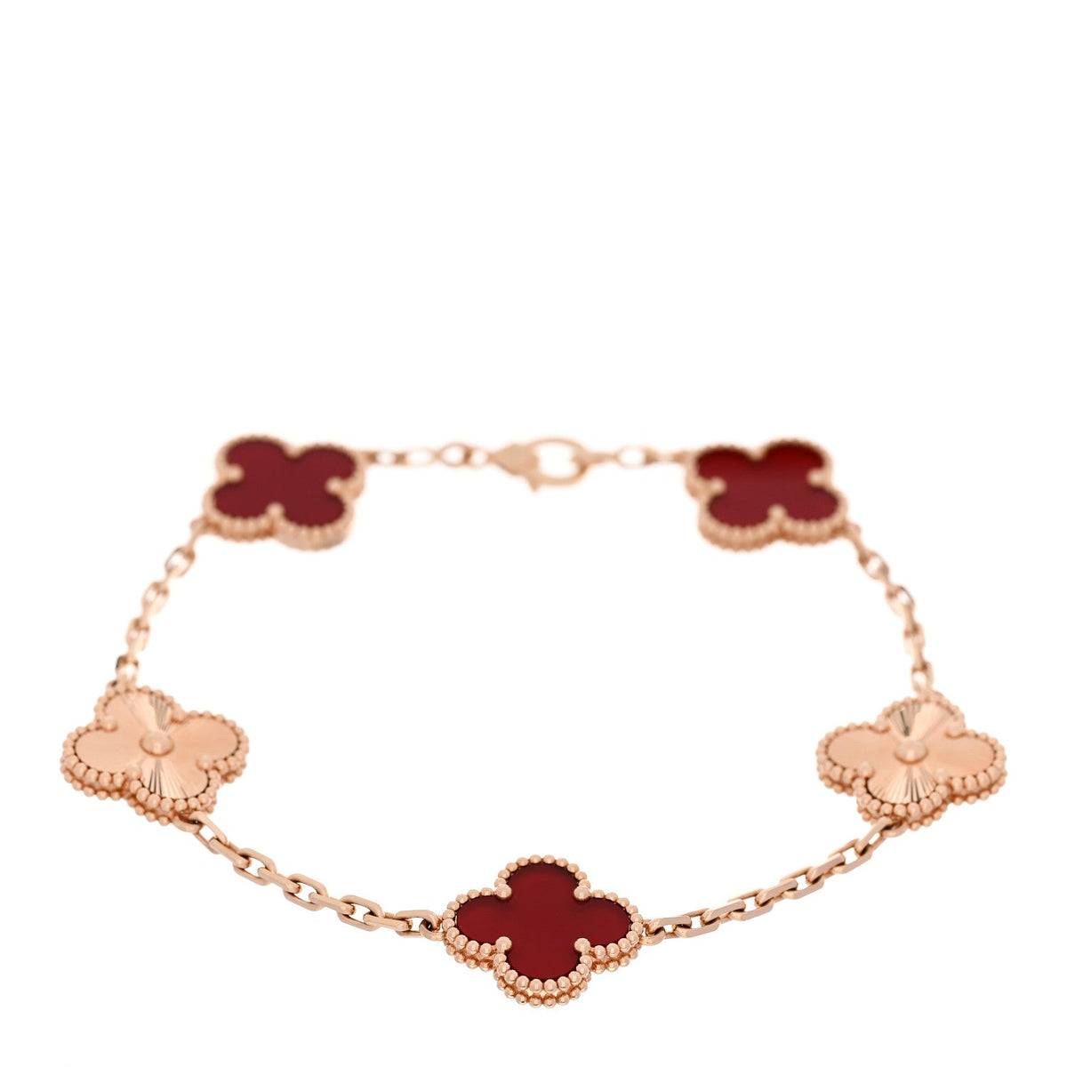 ヴァンクリーフ＆アーペル ヴィンテージアルハンブラ 5モチーフ ブレスレット マルチカラー 18K ローズゴールド VAN CLEEF & ARPELS VINTAGE ALHAMBRA 5 MOTIFS BRACELET MULTICOLOR 18K ROSE GOLD