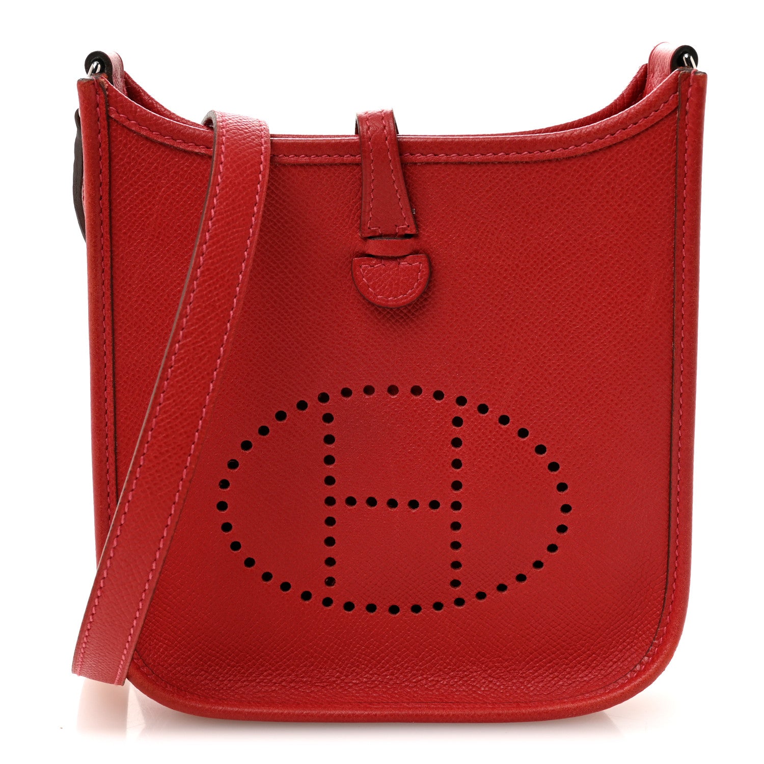 専用　エルメス　エブリン　TPM レザン/エプソン エルメス ミニエヴリン TPM Rouge Casaque エプソン シルバー金具