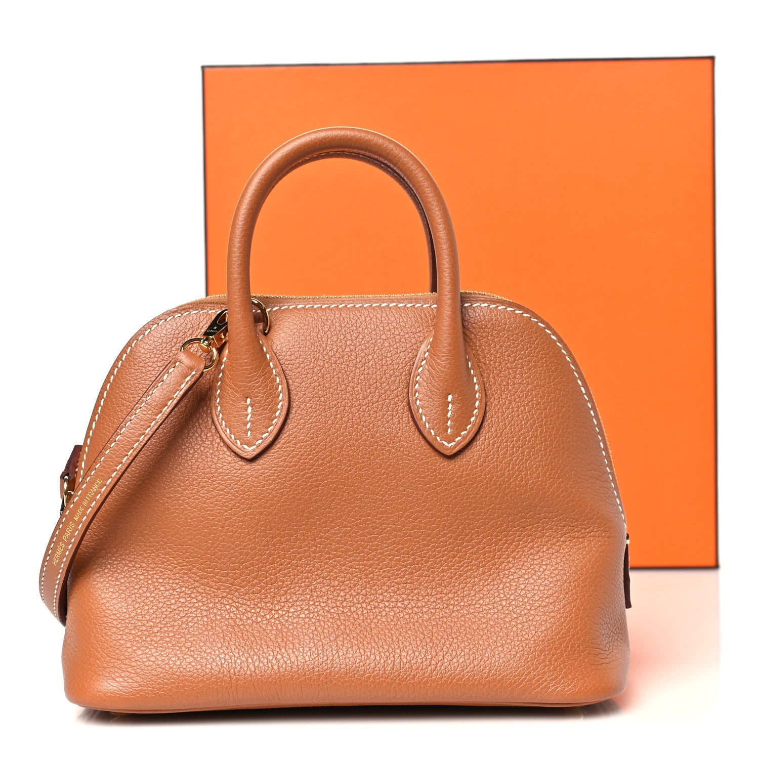 エルメス ミニボリード 1923 Gold エバーカラー シルバー金具 HERMES MINI BOLIDE 1923 GOLD EVERCOLOR SILVER HARDWARE