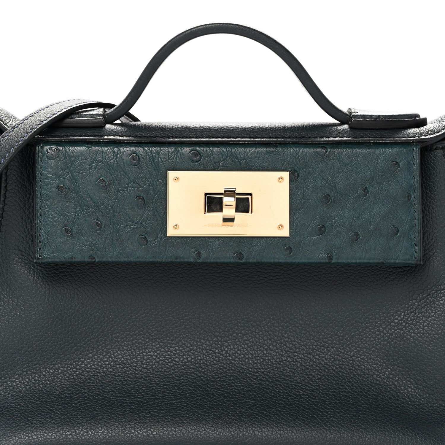 エルメス 24/24 ミニヴァンキャトル 21 Vert Rousseau Vert Cypress エバーカラー / オーストリッチ パーマブラス金具 シャンパンゴールド金具 HERMES 24/24 21 VERT ROUSSEAU VERT CYPRESS EVERCOLOR / OSTRICH BRUSHED GOLD HARDWARE
