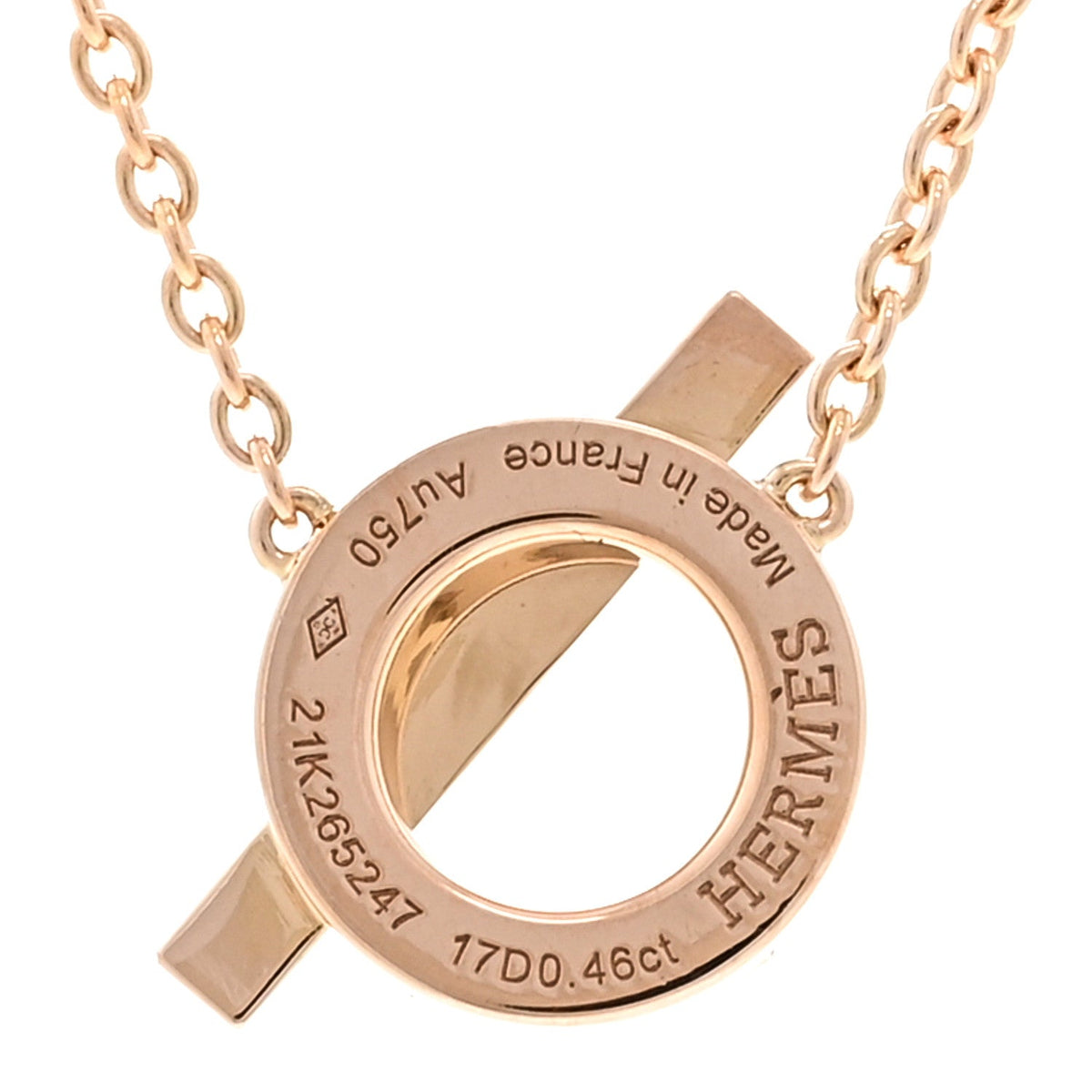 エルメス フィネス ペンダントネックレス 18K ローズゴールド ダイヤモンド HERMES FINESSE PENDANT NECKLACE 18K ROSE GOLD DIAMOND