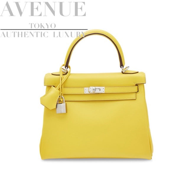 【新品未使用】2022年製 エルメス ケリー２５ ジョーヌナプル スイフト シルバー金具 HERMES KELLY RETOURNE 25 JAUNE DE NAPLES SWIFT SILVER HARDWARE