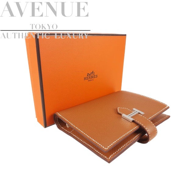 [New and unused] 2023 Hermes BEARN Compact Wallet Gold Epson Silver Hardware Folding Wallet HERMES BEARN COMPACT WALLET GOLD EPSOM SILVER HARDWARE