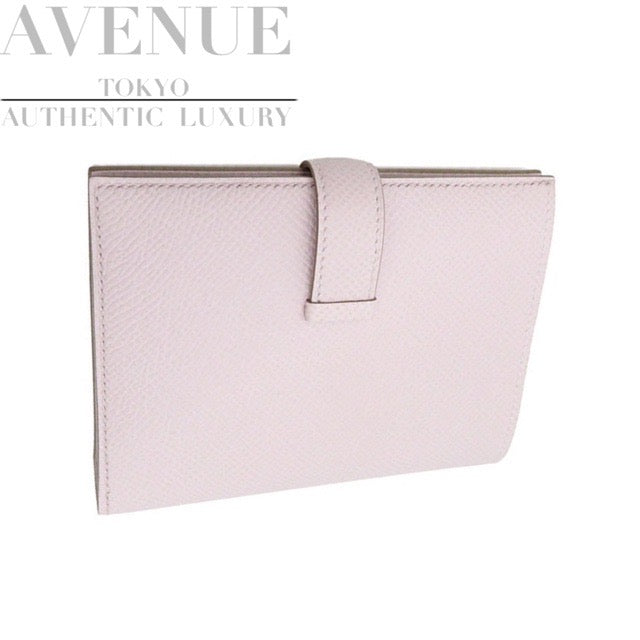 [New and unused] 2022 Hermes BEARN COMPACT WALLET MAUVE PALE EPSOM SILVER HARDWARE