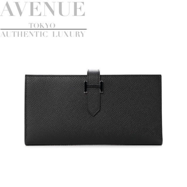 [New and unused] 2023 Monochrome Hermes Bairn Soufflé Bairn Long Wallet So Black Epson Black Hardware HERMES BEARN GUSSET WALLET MONOCHROME SO BLACK EPSOM BLACK HARDWARE