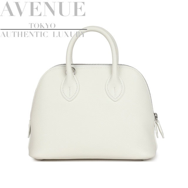 [Brand new] 2021 Hermes Mini Bolide White Evercolor Silver Hardware Bolide Mini HERMES MINI BOLIDE 1923 WHITE EVERCOLOR SILVER HARDWARE