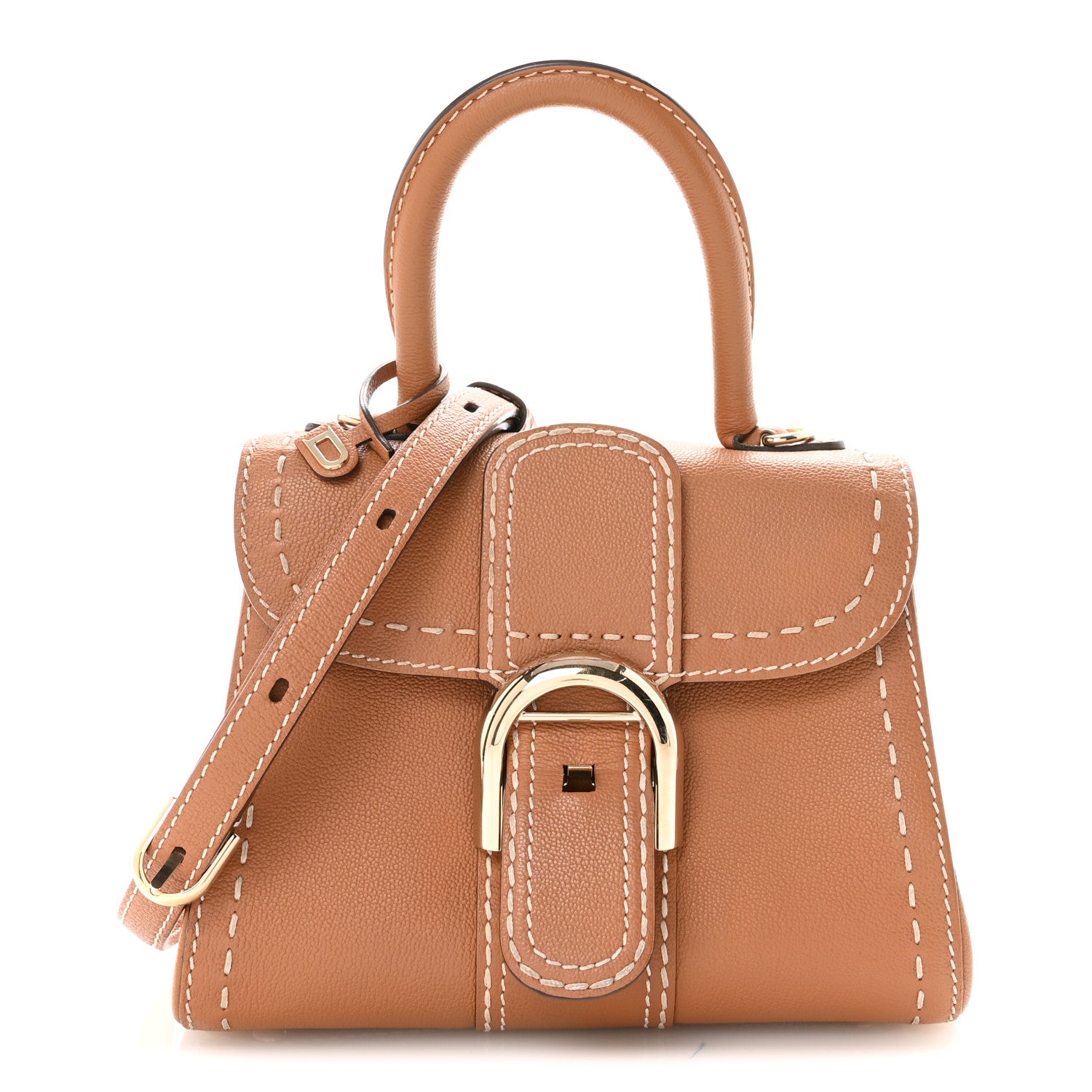 デルヴォー ブリヨン ミニ サーピケ ショルダーバッグ Vegetal Ivory グレインドロデオカーフスキン ゴールド金具 DELVAUX BRILLANT MINI SURPIQUE SHOULDER BAG VEGETAL IVORY GRAINED RODEO CALFSKIN GOLD HARDWARE