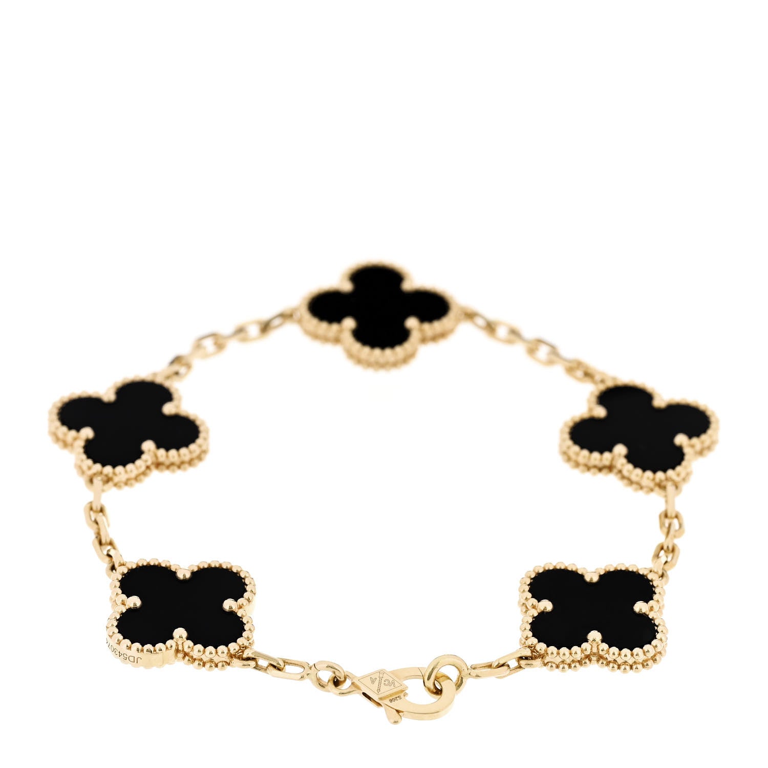 ヴァンクリーフ＆アーペル ヴィンテージアルハンブラ 5モチーフ ブレスレット ブラックオニキス 18K イエローゴールド VAN CLEEF & ARPELS VINTAGE ALHAMBRA 5 MOTIFS BRACELET BLACK ONYX 18K YELLOW GOLD