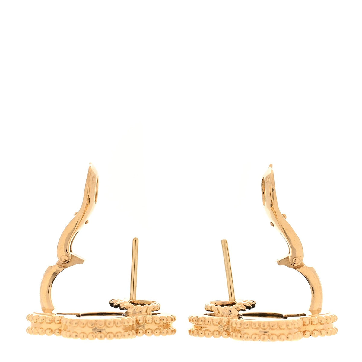 VAN CLEEF & ARPELS MAGIC ALHAMBRA EARRINGS BLACK ONYX 18K YELLOW GOLD
