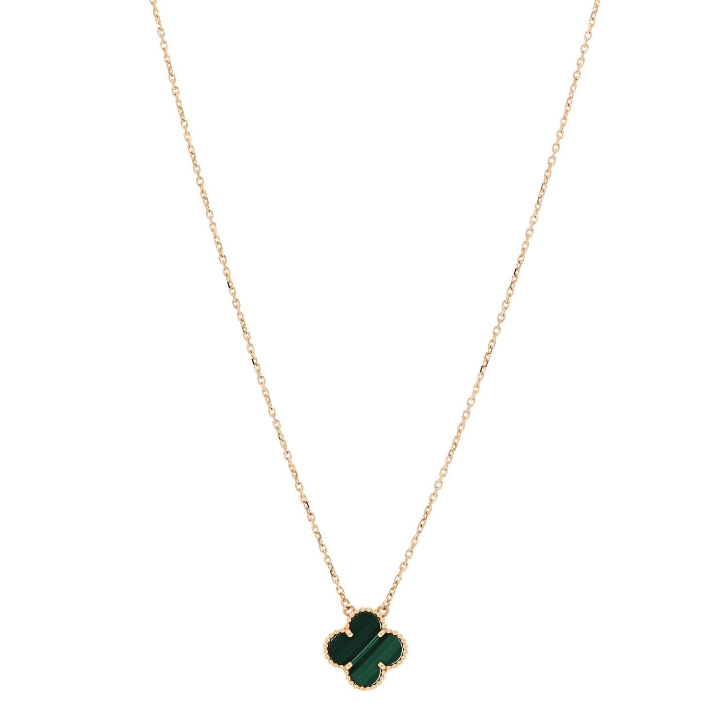 ヴァンクリーフ＆アーペル ヴィンテージアルハンブラ ペンダントネックレス マラカイト 18K イエローゴールド VAN CLEEF & ARPELS VINTAGE ALHAMBRA PENDANT NECKLACE MALACHITE 18K YELLOW GOLD