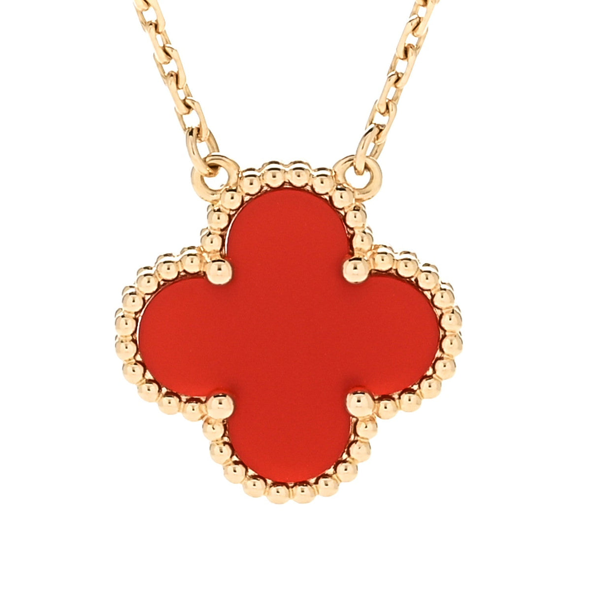 ヴァンクリーフ＆アーペル ヴィンテージアルハンブラ ペンダントネックレス カーネリアン 18K イエローゴールド VAN CLEEF & ARPELS VINTAGE ALHAMBRA PENDANT NECKLACE CARNELIAN 18K YELLOW GOLD