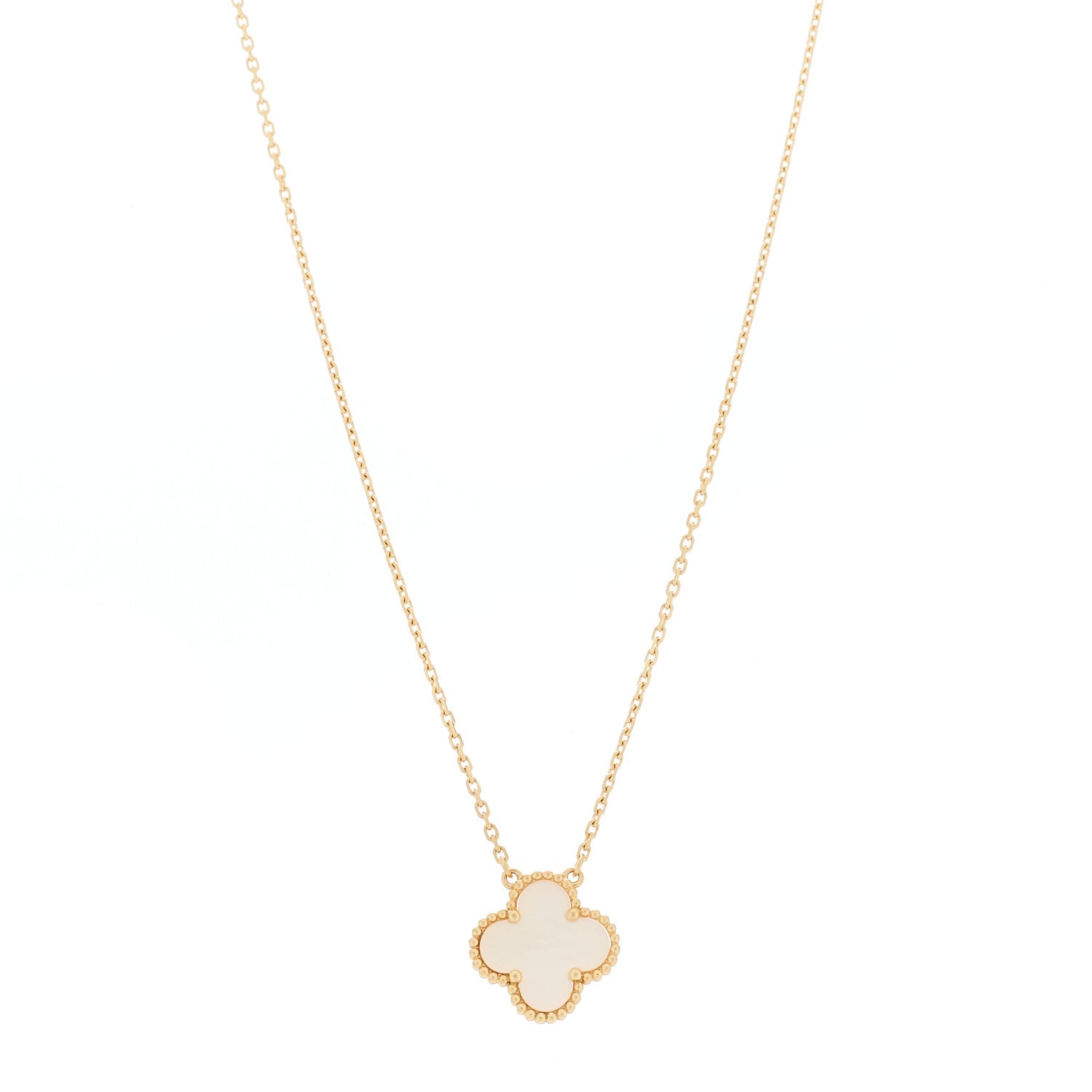 ヴァンクリーフ＆アーペル ヴィンテージアルハンブラ ペンダントネックレス マザーオブパール 18K イエローゴールド VAN CLEEF & ARPELS VINTAGE ALHAMBRA PENDANT NECKLACE MOTHER OF PEARL 18K YELLOW GOLD