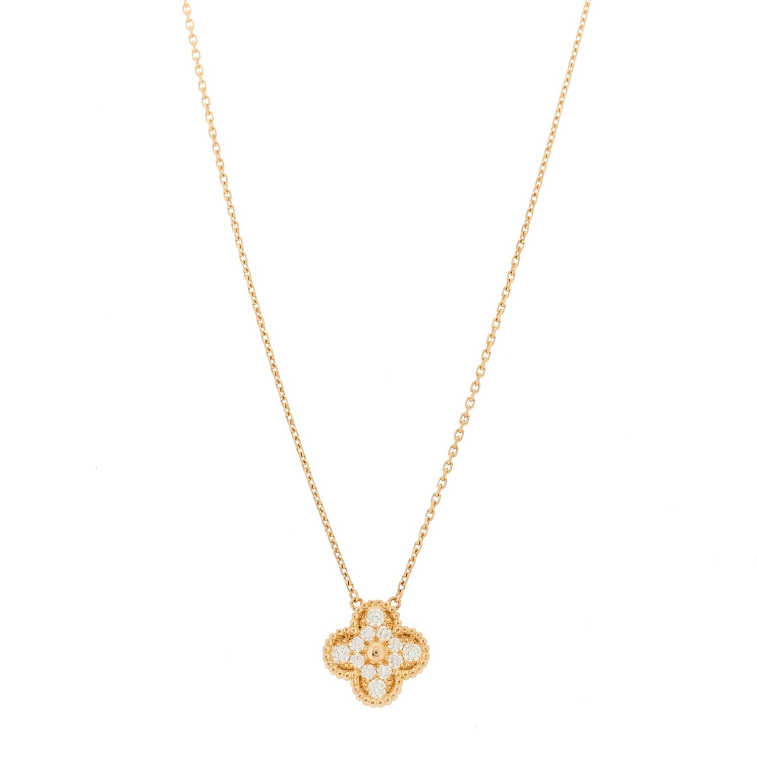 ヴァンクリーフ＆アーペル ヴィンテージアルハンブラ ペンダントネックレス ダイヤモンド 18K ローズゴールド VAN CLEEF & ARPELS VINTAGE ALHAMBRA PENDANT NECKLACE DIAMOND 18K ROSE GOLD
