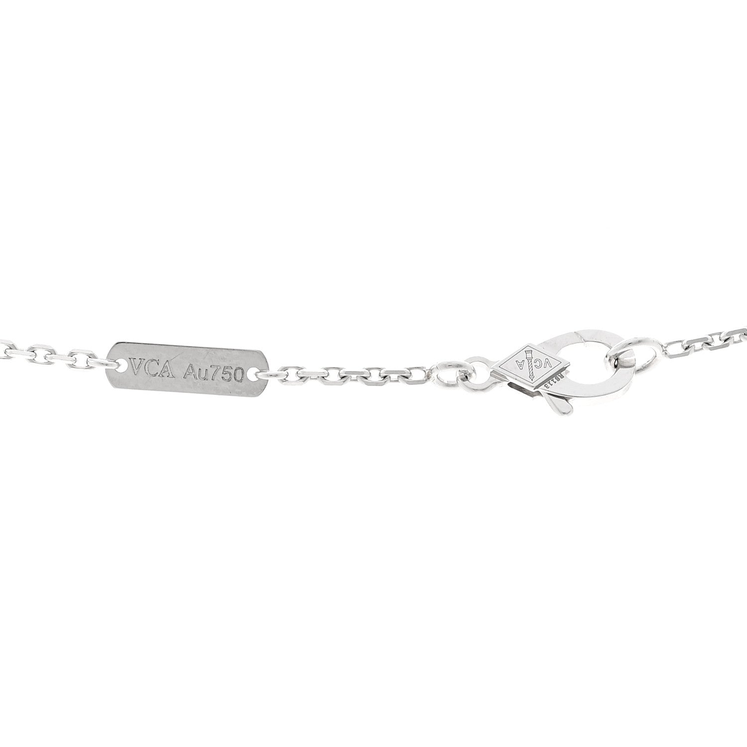ヴァンクリーフ＆アーペル ヴィンテージアルハンブラ ペンダントネックレス ギョーシェ 18K ホワイトゴールド VAN CLEEF & ARPELS VINTAGE ALHAMBRA PENDANT NECKLACE GUILLOCHÉ 18K WHITE GOLD