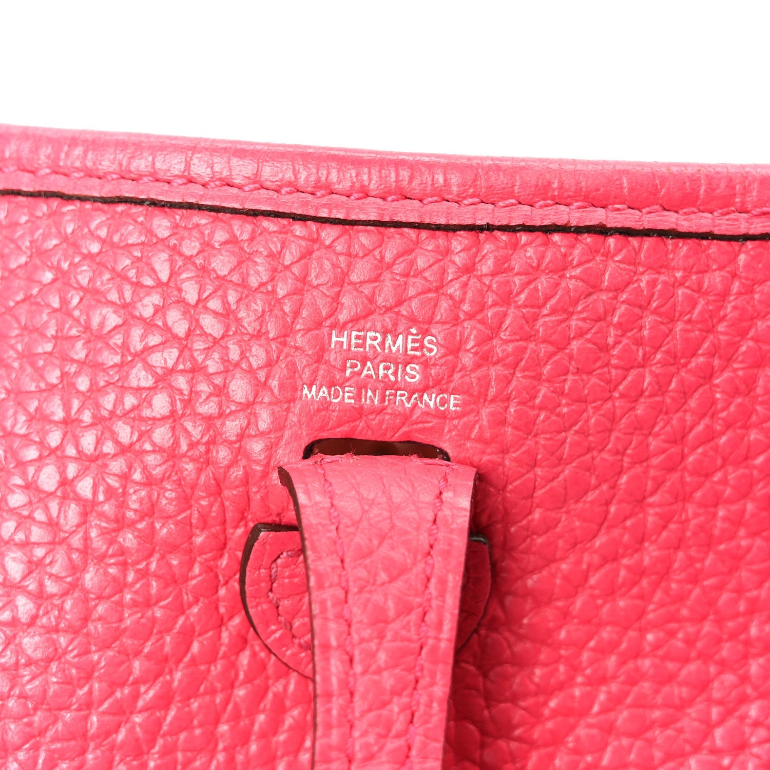 エルメス ミニエヴリン TPM Rose Extreme トリヨンクレマンス シルバー金具 HERMES MINI EVELYNE TPM ROSE EXTREME TAURILLON CLEMENCE SILVER HARDWARE