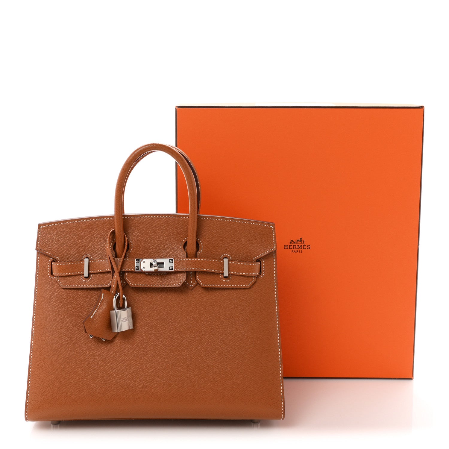 エルメス バーキン 25 外縫い Gold マダムカーフ シルバー金具 HERMES BIRKIN 25 SELLIER GOLD MADAME CALFSKIN SILVER HARDWARE