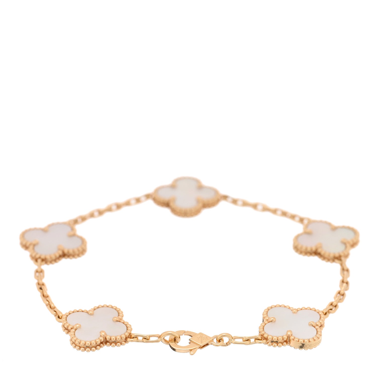 ヴァンクリーフ＆アーペル ヴィンテージアルハンブラ 5モチーフ ブレスレット マザーオブパール 18K イエローゴールド VAN CLEEF & ARPELS VINTAGE ALHAMBRA 5 MOTIFS BRACELET MOTHER OF PEARL 18K YELLOW GOLD