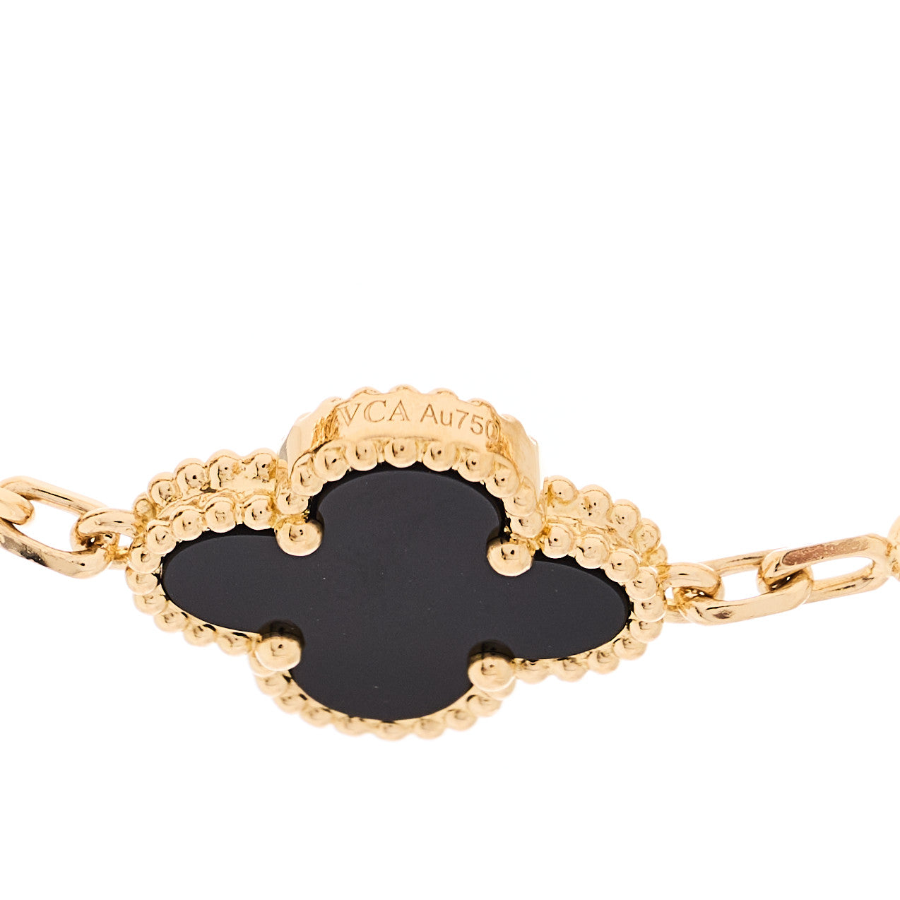 ヴァンクリーフ＆アーペル ヴィンテージアルハンブラ 20モチーフ ネックレス ブラックオニキス 18K イエローゴールド VAN CLEEF & ARPELS VINTAGE ALHAMBRA 20 MOTIFS NECKLACE BLACK ONYX 18K YELLOW GOLD