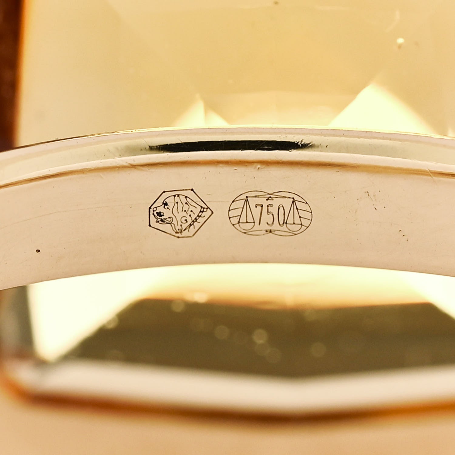 エルメス 18Kイエローゴールド シトリン ナウシカ リング 53 6.5