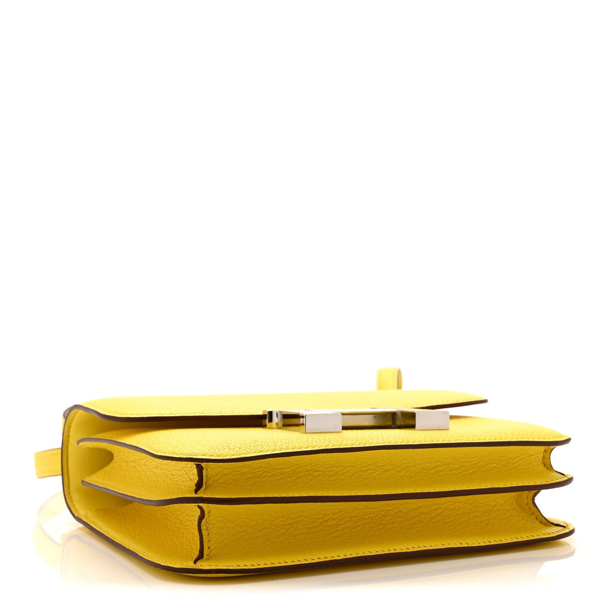 Hermès Mini Constance 18 Jaune De Naples Chèvre Mysore Silver Hardware
