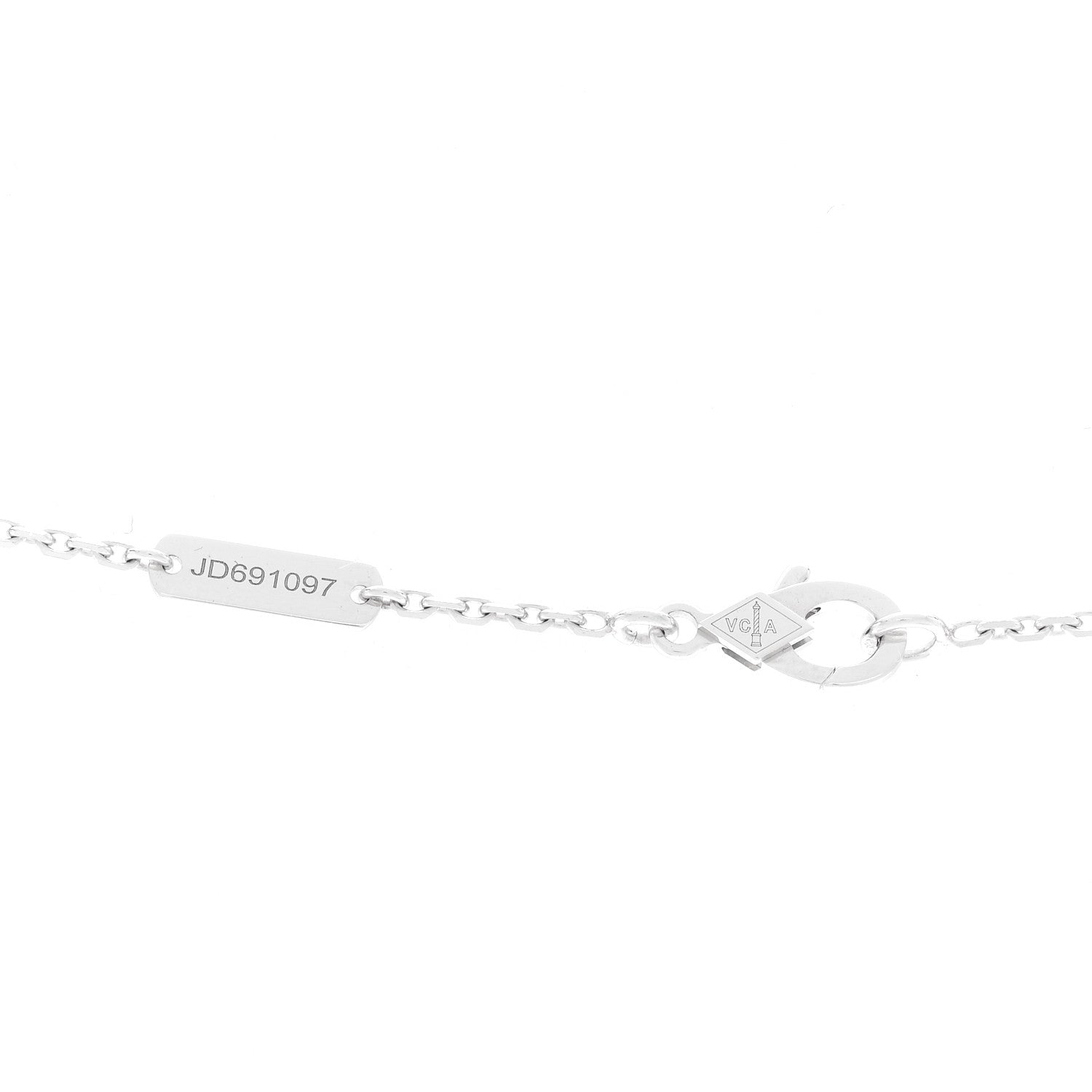 ヴァンクリーフ＆アーペル ヴィンテージアルハンブラ ペンダントネックレス ギョーシェ 18K ホワイトゴールド VAN CLEEF & ARPELS VINTAGE ALHAMBRA PENDANT NECKLACE GUILLOCHÉ 18K WHITE GOLD