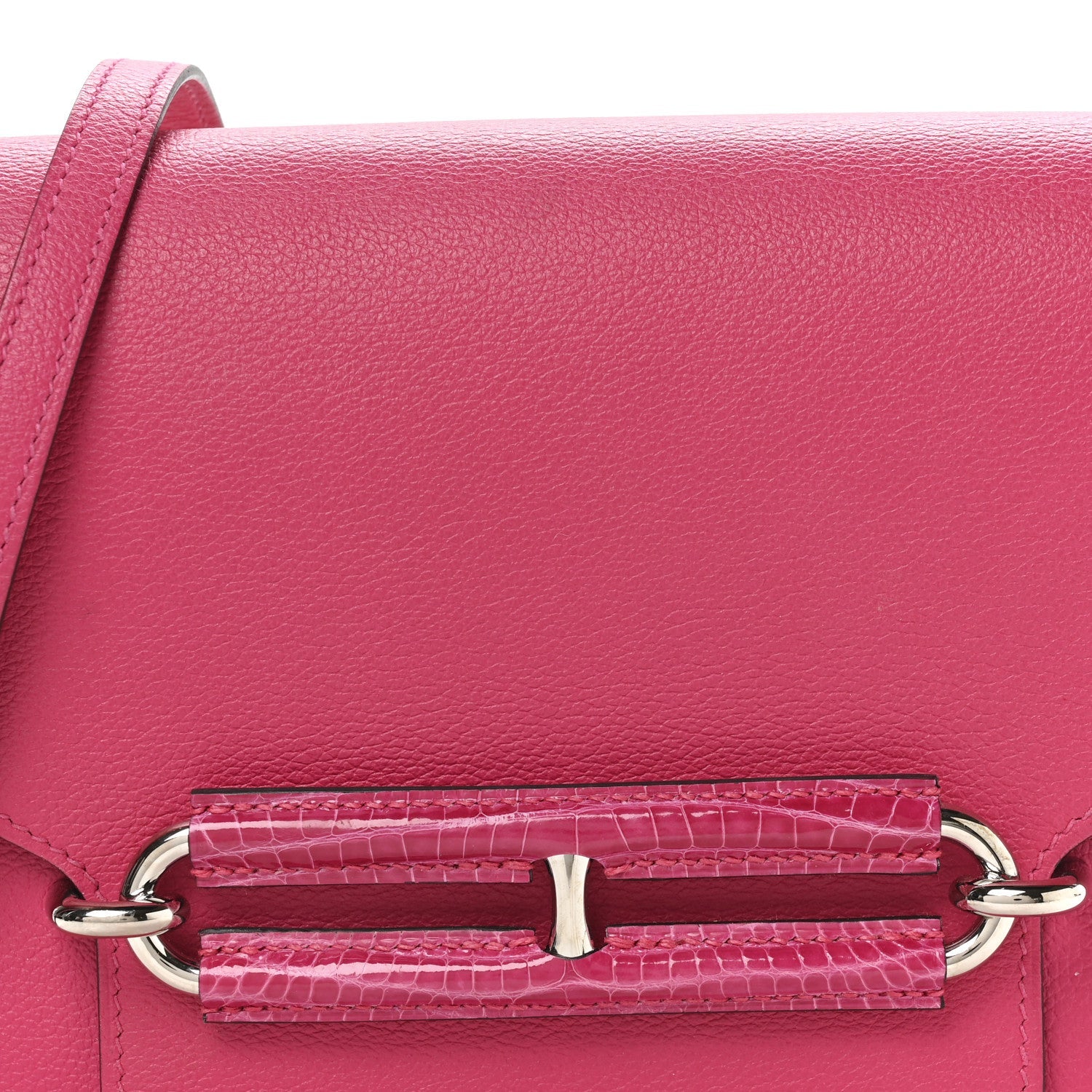 エルメス ミニルリ Rose Mexico マットアリゲーター / エバーカラー シルバー金具 HERMES MINI ROULIS ROSE MEXICO MATTE ALLIGATOR / EVERCOLOR SILVER HARDWARE