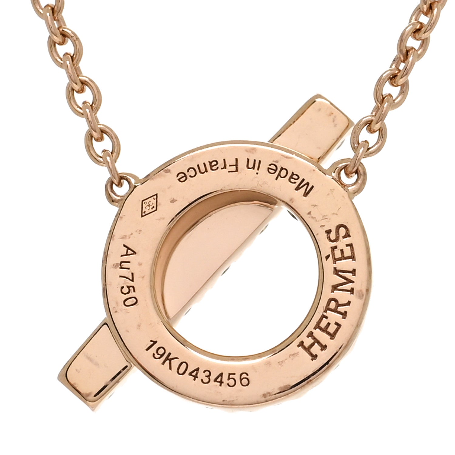 エルメス フィネス ペンダントネックレス 18Kローズゴールド HERMES GREEN SAPPHIRE FINESSE PENDANT NECKLACE 18K ROSE GOLD