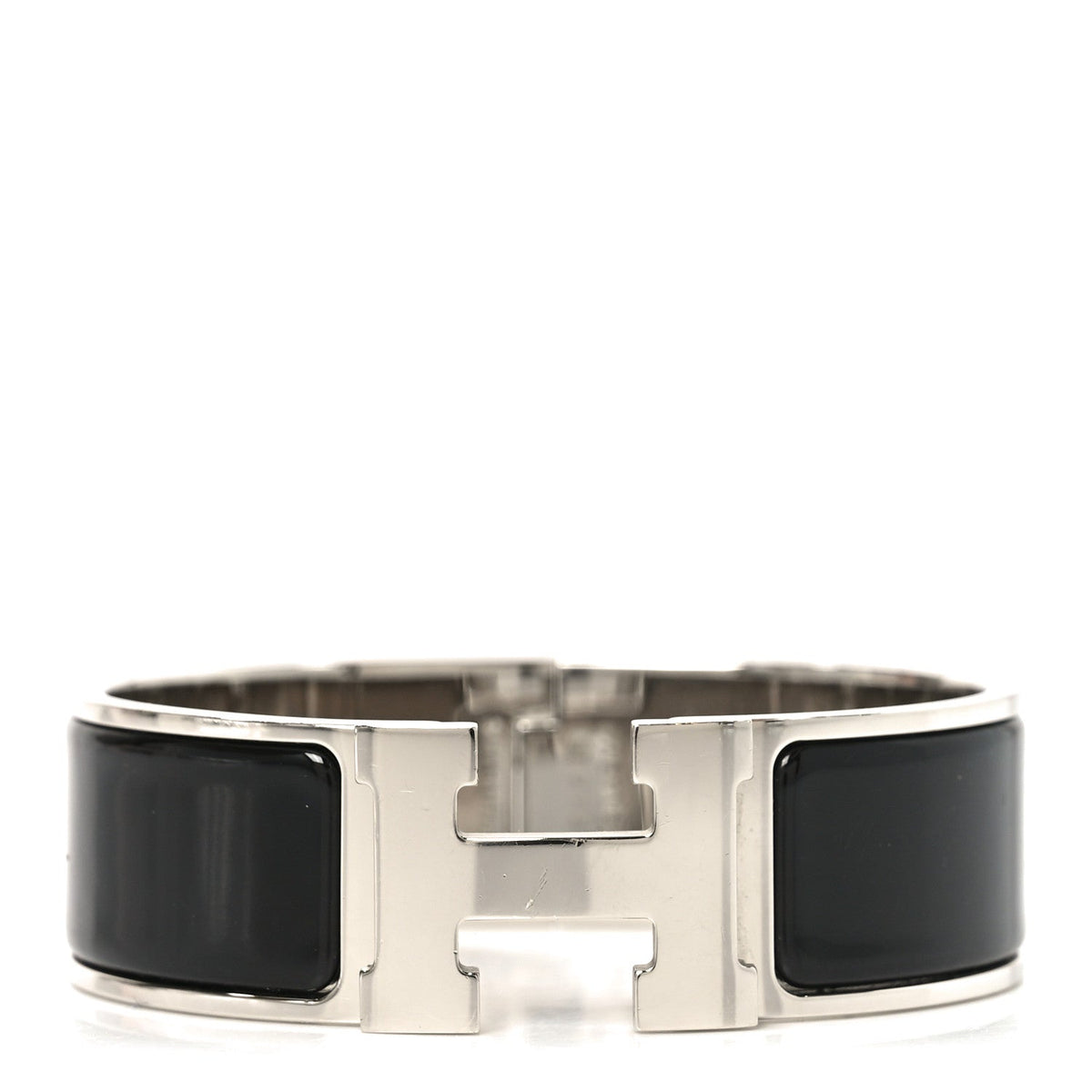エルメス クリッククラック H ブレスレット エナメル ワイド GM ブラック HERMES CLIC CLAC H BRACELET ENAMEL WIDE GM BLACK