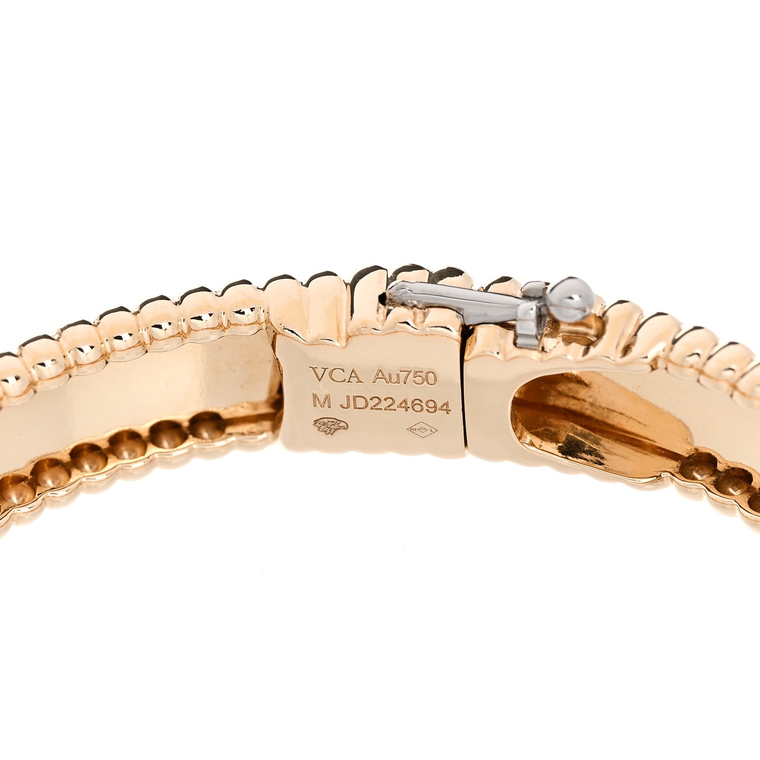 ヴァンクリーフ&アーペル 18Kイエローゴールド ペルレ シグネチャー バングルブレスレット M