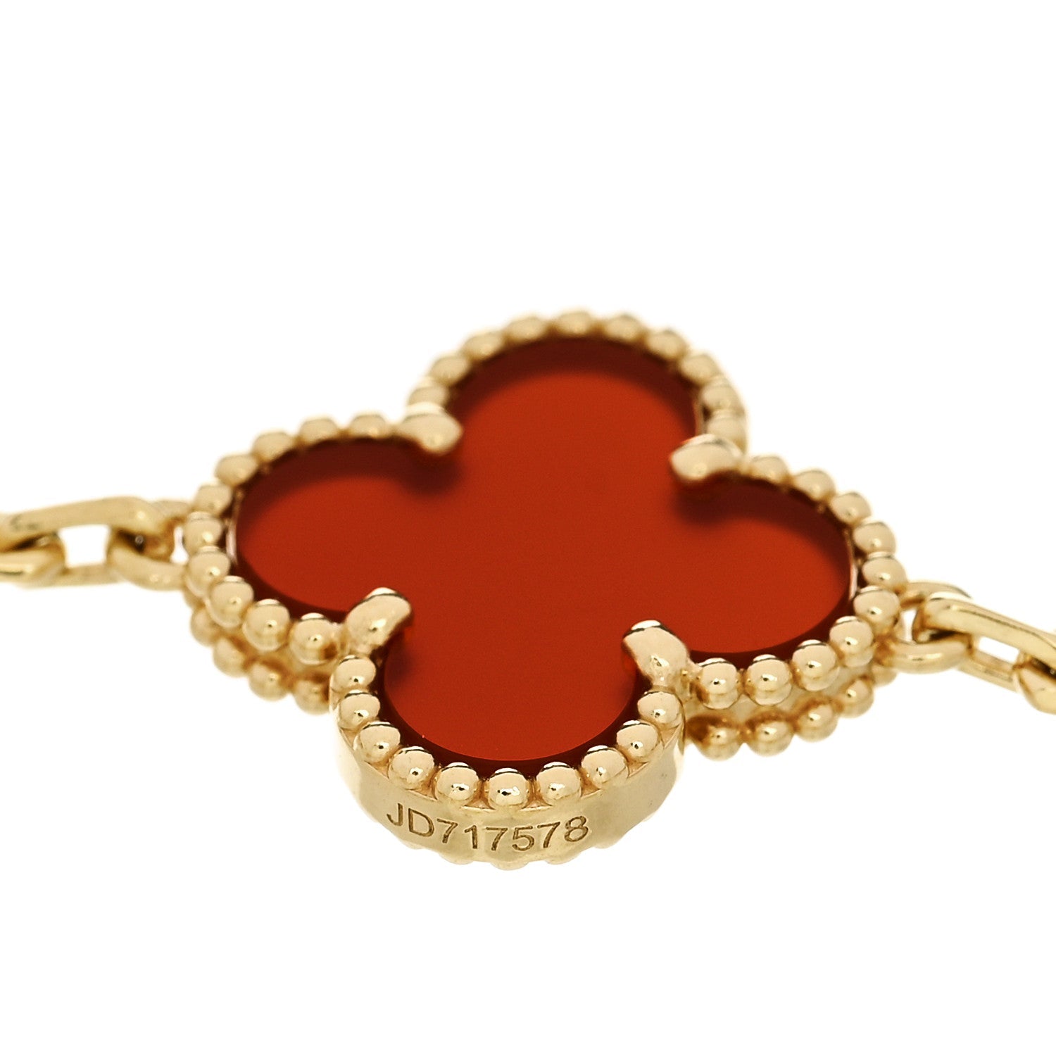 ヴァンクリーフ＆アーペル ヴィンテージアルハンブラ 5モチーフ ブレスレット カーネリアン 18K イエローゴールド VAN CLEEF & ARPELS VINTAGE ALHAMBRA 5 MOTIFS BRACELET CARNELIAN 18K YELLOW GOLD