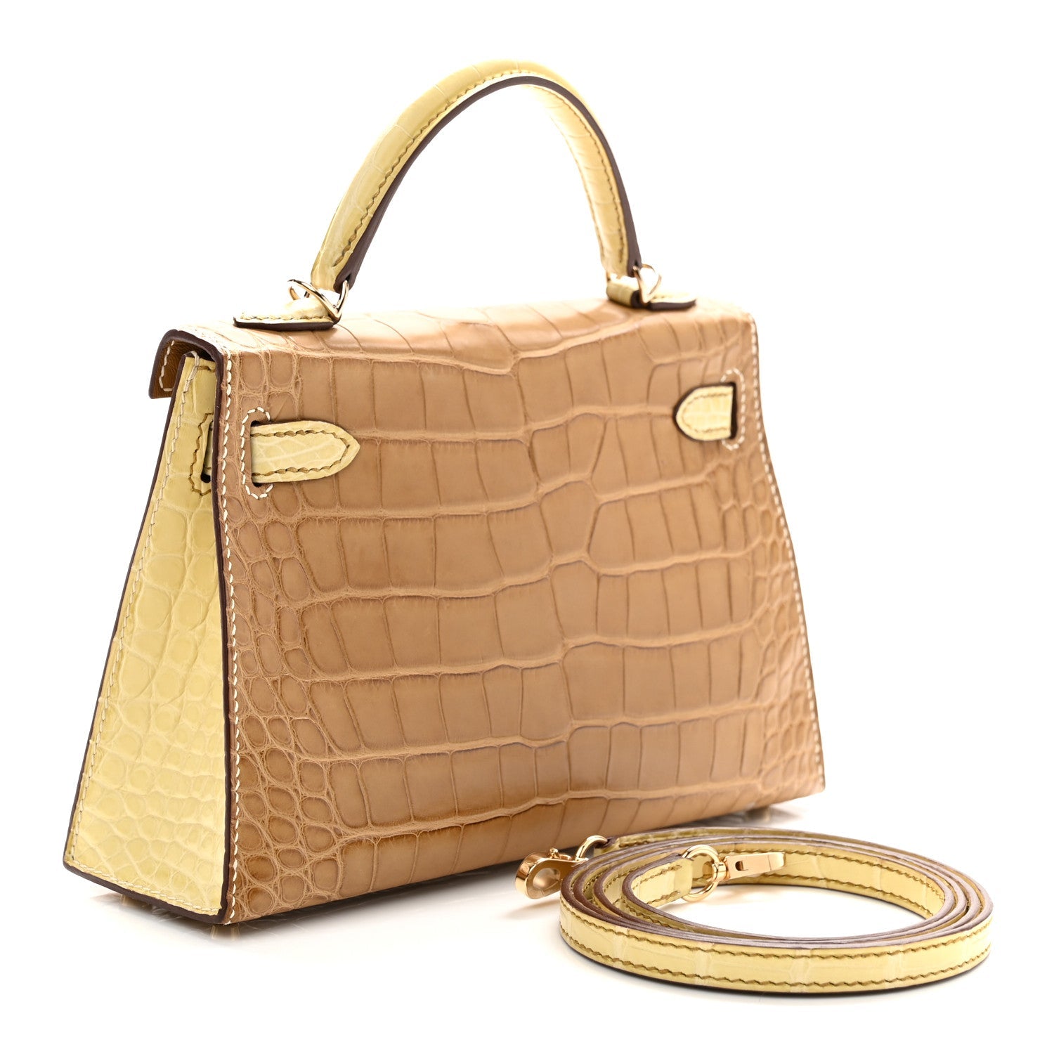 エルメス ミニケリー 20 HSS パーソナルオーダー 外縫い Kraft Vanille マットアリゲーター ローズゴールド金具 HERMES MINI KELLY 20 HSS PERSONAL ORDER SELLIER KRAFT VANILLE MATTE ALLIGATOR ROSE GOLD HARDWARE