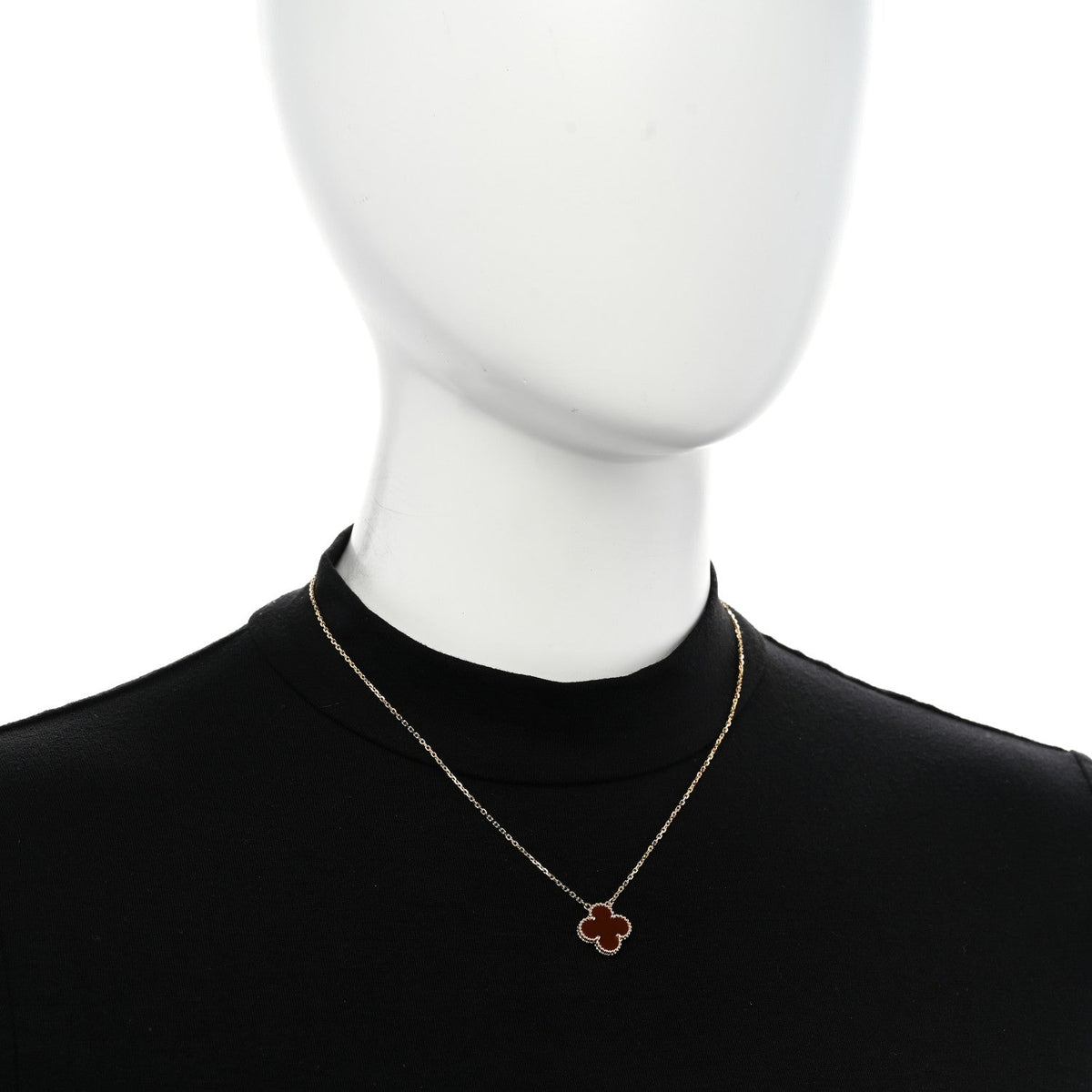 ヴァンクリーフ＆アーペル ヴィンテージアルハンブラ ペンダントネックレス カーネリアン 18K イエローゴールド VAN CLEEF & ARPELS VINTAGE ALHAMBRA PENDANT NECKLACE CARNELIAN 18K YELLOW GOLD
